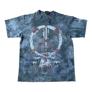Vintage The Mountain T Shirt 1996 Peace Sign Dream Catcher Graphic Tie Dye Large
